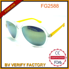 Cheap Yellow Lady Sunglasses with Metal & Plastic Frame